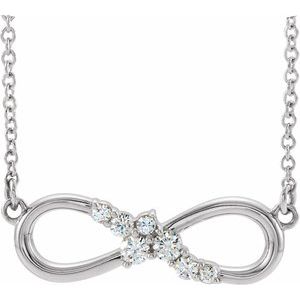 Ladies Natural Diamond Infinity-Inspired Bar Necklace (I1, G-H) — Sterling Silver