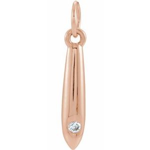 Ladies Natural Diamond Geometric Pendant (I1, G-H) — 14K Rose Gold