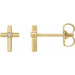 Ladies Natural Diamond Cross Earrings (I1, G-H) — 14K Yellow Gold