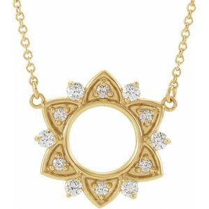 Ladies Natural Diamond Necklace (I1, G-H) — 14K Yellow Gold