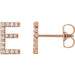Ladies Natural Diamond Initial E Earring (I1, G-H) — 14K Rose Gold