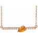 Ladies Natural Citrine Natural Diamond Necklace (I1, G-H) — 14K Rose Gold
