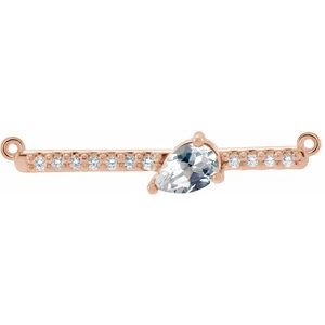 Ladies Natural Diamond Necklace Center (I1, Ghi) — 14K Rose Gold