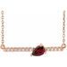 Ladies Natural Mozambique Garnet Natural Diamond Necklace (I1, G-H) — 14K Rose Gold