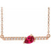 Ladies Natural Ruby Natural Diamond Necklace (I1, G-H) — 14K Rose Gold