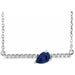Ladies Natural Blue Sapphire Natural Diamond Necklace (I1, G-H) — Sterling Silver