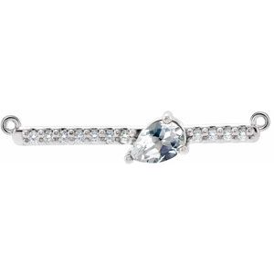 Ladies Natural Diamond Necklace Center (I1, Ghi) — 14K White Gold