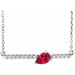 Ladies Natural Ruby Natural Diamond Necklace (I1, G-H) — 14K White Gold