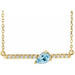 Ladies Natural Aquamarine Natural Diamond Necklace (I1, G-H) — 14K Yellow Gold