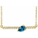 Ladies Natural Blue Zircon Natural Diamond Necklace (I1, G-H) — 14K Yellow Gold