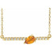 Ladies Natural Citrine Natural Diamond Necklace (I1, G-H) — 14K Yellow Gold