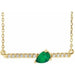 Ladies Natural Emerald Natural Diamond Necklace (I1, G-H) — 14K Yellow Gold