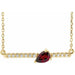 Ladies Natural Mozambique Garnet Natural Diamond Necklace (I1, G-H) — 14K Yellow Gold