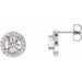 Ladies Natural Diamond Halo-Style Earrings — 14K White Gold