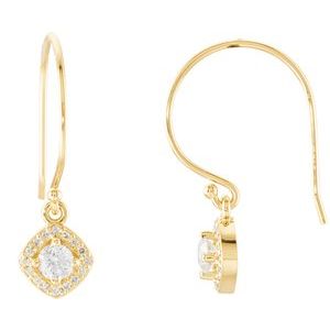 Ladies Natural Diamond Earrings — 14K Yellow Gold