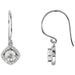 Ladies Natural Diamond Earrings — 14K White Gold