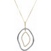 Ladies Natural Diamond Open Silhouette Necklace (I1, G-H) — Sterling Silver & 14K Yellow Gold