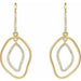 Ladies Natural Diamond Dangle Earrings — 14K Yellow Gold