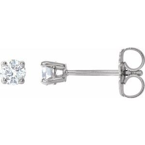 Ladies Natural Diamond Earrings (I3, G-H) — 14K White Gold
