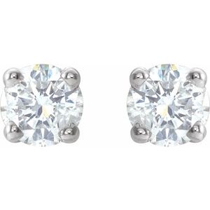 Lab-Grown Diamond Round 4-Prong Lightweight Stud Earrings - Style 1874