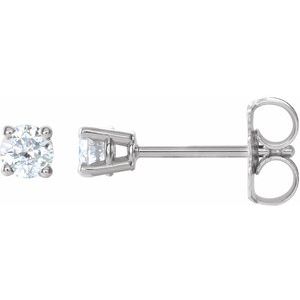 Ladies Natural Diamond Earrings (I1, G-H) — Sterling Silver