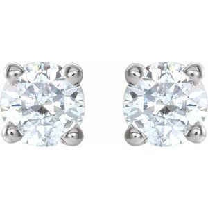 Lab-Grown Diamond Round 4-Prong Lightweight Stud Earrings - Style 1874