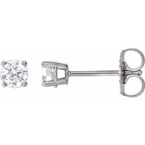 Ladies Natural Diamond Earrings (I1, G-H) — Sterling Silver