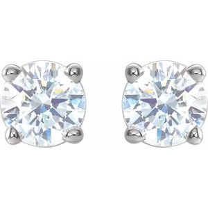 Lab-Grown Diamond Round 4-Prong Lightweight Stud Earrings - Style 1874