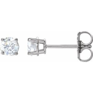 Lab-Grown Diamond Round 4-Prong Lightweight Stud Earrings - Style 1874