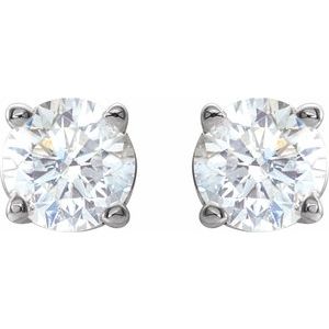 Lab-Grown Diamond Round 4-Prong Lightweight Stud Earrings - Style 1874