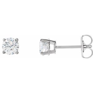 Lab-Grown Diamond Round 4-Prong Lightweight Stud Earrings - Style 1874