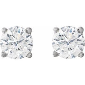 Lab-Grown Diamond Round 4-Prong Lightweight Stud Earrings - Style 1874