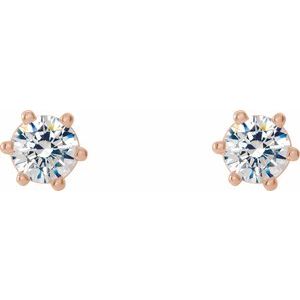 Lab-Grown Diamond Round 6-Prong Stud Earrings