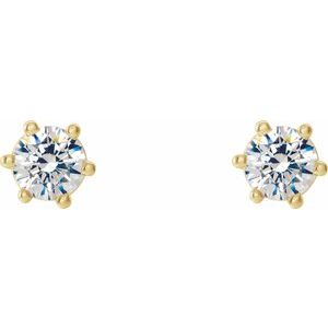 Lab-Grown Diamond Round 6-Prong Stud Earrings
