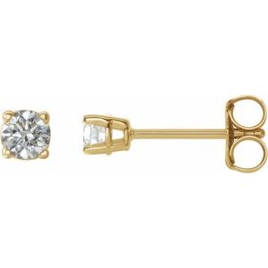 Ladies Natural Diamond Earrings (I1, G-H) — 14K Yellow Gold