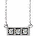 Ladies Natural Diamond Three-Stone Bar Necklace (Si1-Si2, G-H) — Platinum