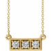 Ladies Natural Diamond Three-Stone Bar Necklace (I1, G-H) — 14K Yellow Gold