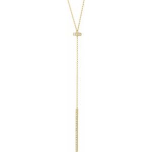 Ladies Natural Diamond Bar Y Necklace (I1, Ghi) — 14K Yellow Gold