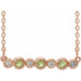 Ladies Natural Peridot Natural Diamond Bezel-Set Necklace (I1, G-H) — 14K Rose Gold