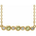 Ladies Natural Peridot Natural Diamond Bezel-Set Necklace (I1, G-H) — 14K Yellow Gold