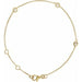 Ladies Natural Diamond Bezel-Set 3-Station 5 1/ Bracelet (I1, Ghi) — 14K Yellow Gold