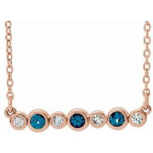 Ladies Natural Alexandrite Natural Diamond Bezel-Set Necklace (I1, G-H) — 14K Rose Gold