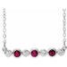 Ladies Natural Ruby Natural Diamond Bezel-Set Necklace (I1, G-H) — Sterling Silver