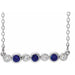 Ladies Natural Blue Sapphire Natural Diamond Bezel-Set Necklace (I1, G-H) — Sterling Silver