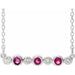 Ladies Natural Pink Tourmaline Natural Diamond Bezel-Set Necklace (I1, G-H) — Sterling Silver