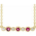 Ladies Natural Pink Tourmaline Natural Diamond Bezel-Set Necklace (I1, G-H) — 14K Yellow Gold