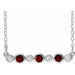 Ladies Natural Mozambique Garnet Natural Diamond Bezel-Set Necklace (Si2-Si3, G-H) — Platinum
