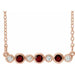 Ladies Natural Mozambique Garnet Natural Diamond Bezel-Set Necklace (I1, G-H) — 14K Rose Gold