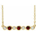 Ladies Natural Mozambique Garnet Natural Diamond Bezel-Set Necklace (I1, G-H) — 14K Yellow Gold