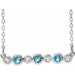 Ladies Natural Aquamarine Natural Diamond Bezel-Set Necklace (I1, G-H) — Sterling Silver